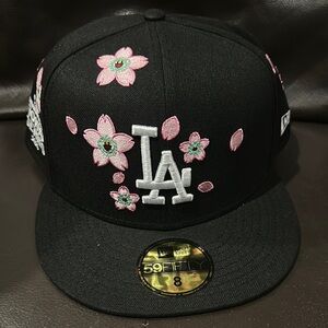MURAKAMI X DODGERS Black Floral Embroidered Cap